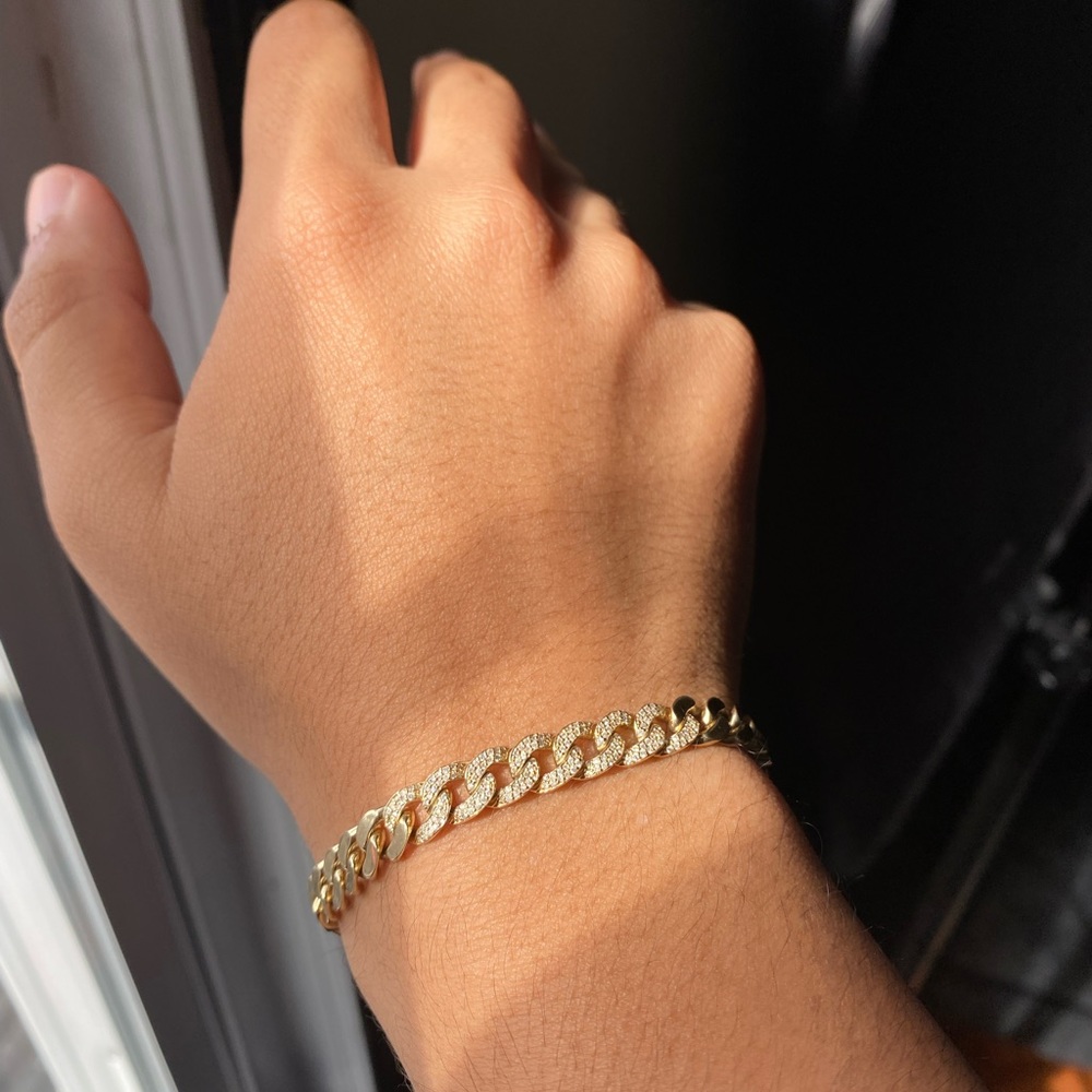 14K Cuban Bracelet x Diamonds